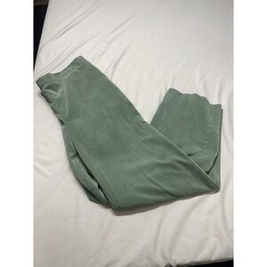 Alfred Dunner Women's Size 14 Sage Green Velour Pull On Pants Elastic Waist